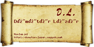 Dömötör Lázár névjegykártya